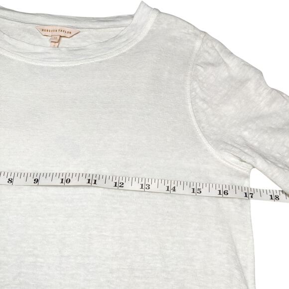Rebecca Taylor Gauzy Linen Relaxed Short Sleeve T Shirt XS Quiet Luxury Minimal - Picture 9 of 10